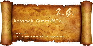 Kontsek Gusztáv névjegykártya